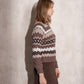 Maglione jacquard a righe multicolor