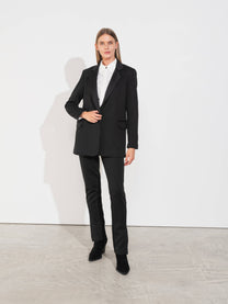 Blazer donna con rever in raso