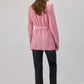 Camicia in popeline rosa con cintura