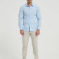 Camicia slim fit azzurro cielo con toppe ai gomiti