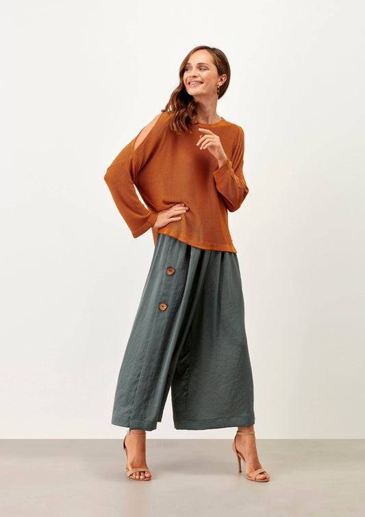 Felpa morbida con spalle cut-out