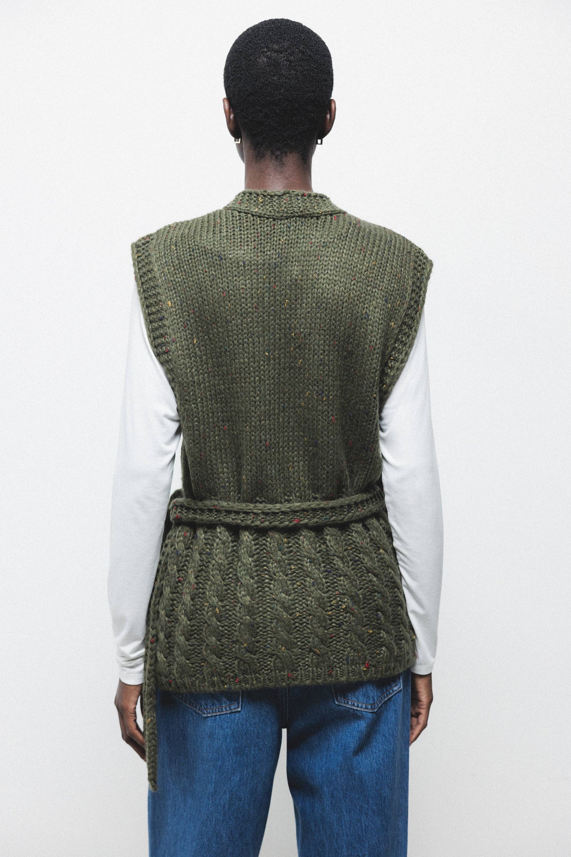 Gilet in maglia strutturata con scollo a V