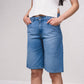 Bermuda in denim dritti vita alta