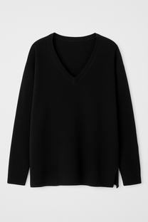 Maglione scollo a V relaxed in lana e cashmere