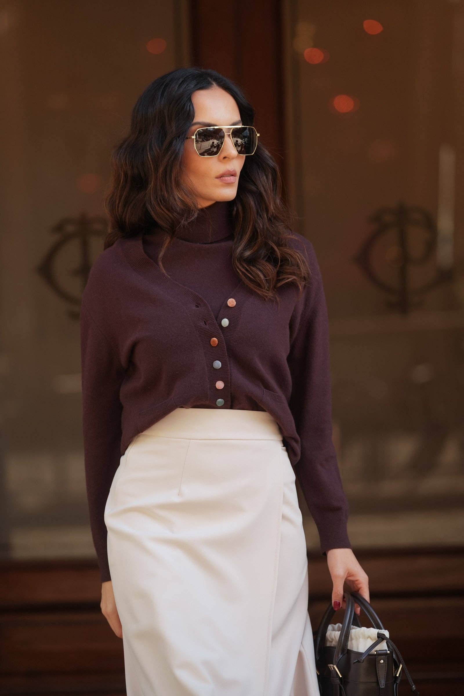 Cardigan in maglia con bottoni multicolore