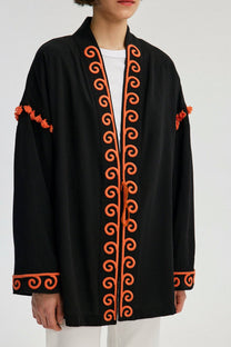 Kimono in viscosa ricamato