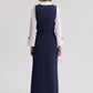Gilet in cotone testurizzato con bottoni blu navy