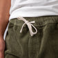 Pantaloncini in velluto a coste con coulisse elasticizzata verde