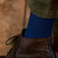 Calze eleganti in lana merino blu