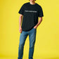 T-shirt unisex nera con stampa “Make New Friends”