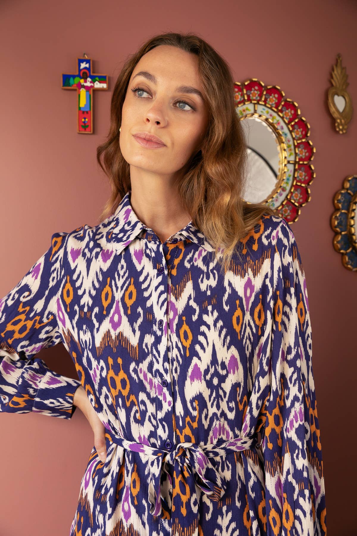 Abito camicia Dara con stampa esclusiva