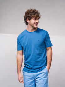 T-shirt basic in cotone con logo ricamato
