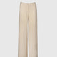 Pantaloni a zampa beige a vita alta
