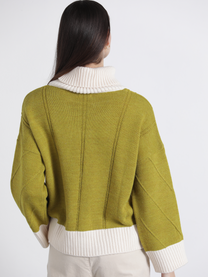 Maglione in maglia con collo alto a contrasto