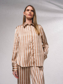 Camicia in raso a righe