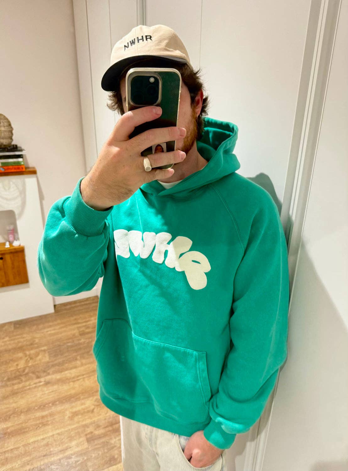 Felpa oversize con cappuccio Verde Bubble NWHR