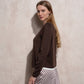 Cardigan in maglia con zip e scollo a V