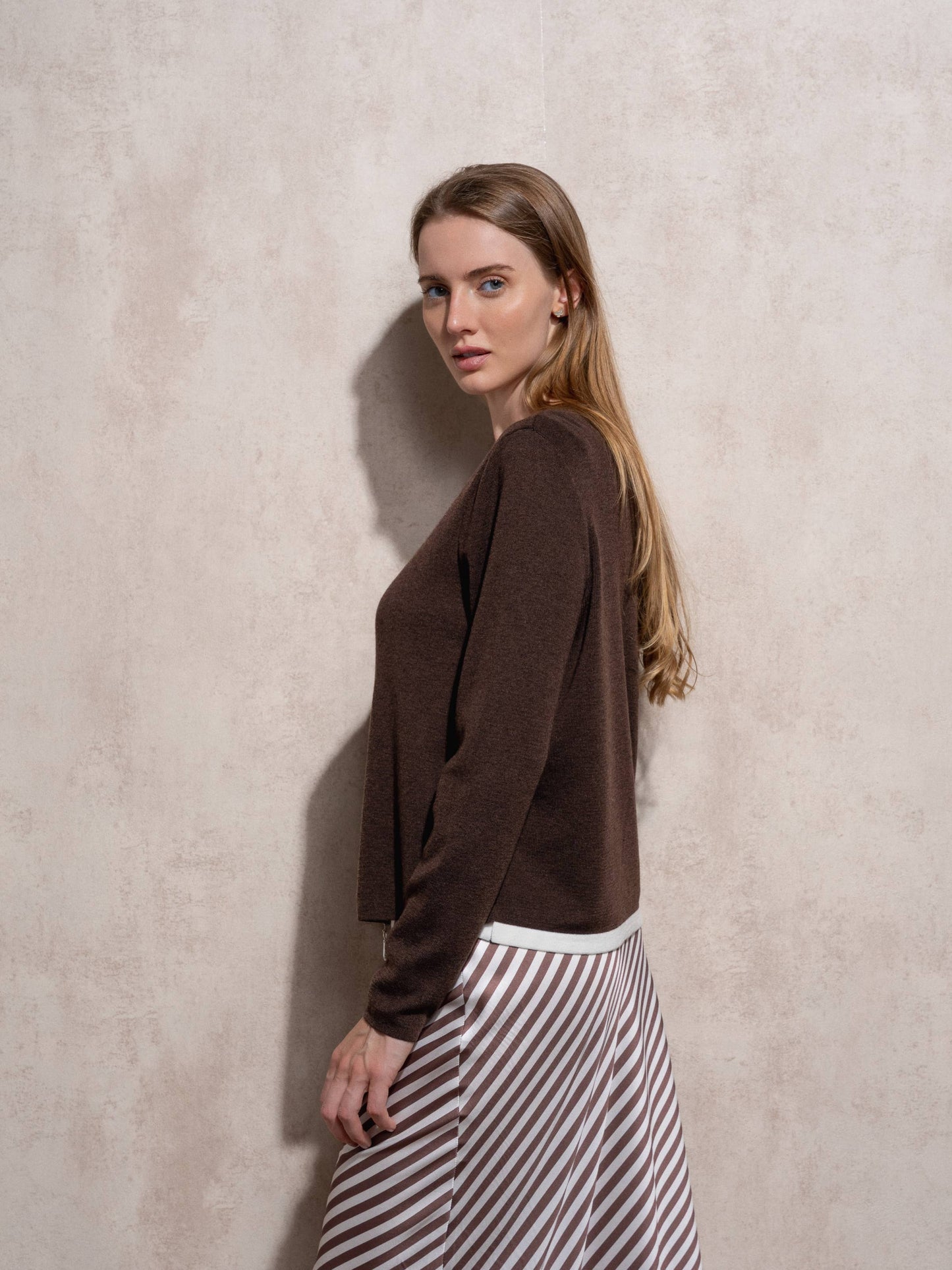 Cardigan in maglia con zip e scollo a V