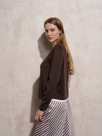 Cardigan in maglia con zip e scollo a V