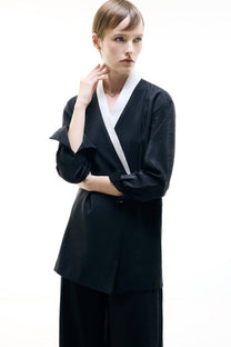 Kimono doppiopetto in cupro