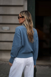 Maglione dolcevita in lana a coste dal taglio rilassato
