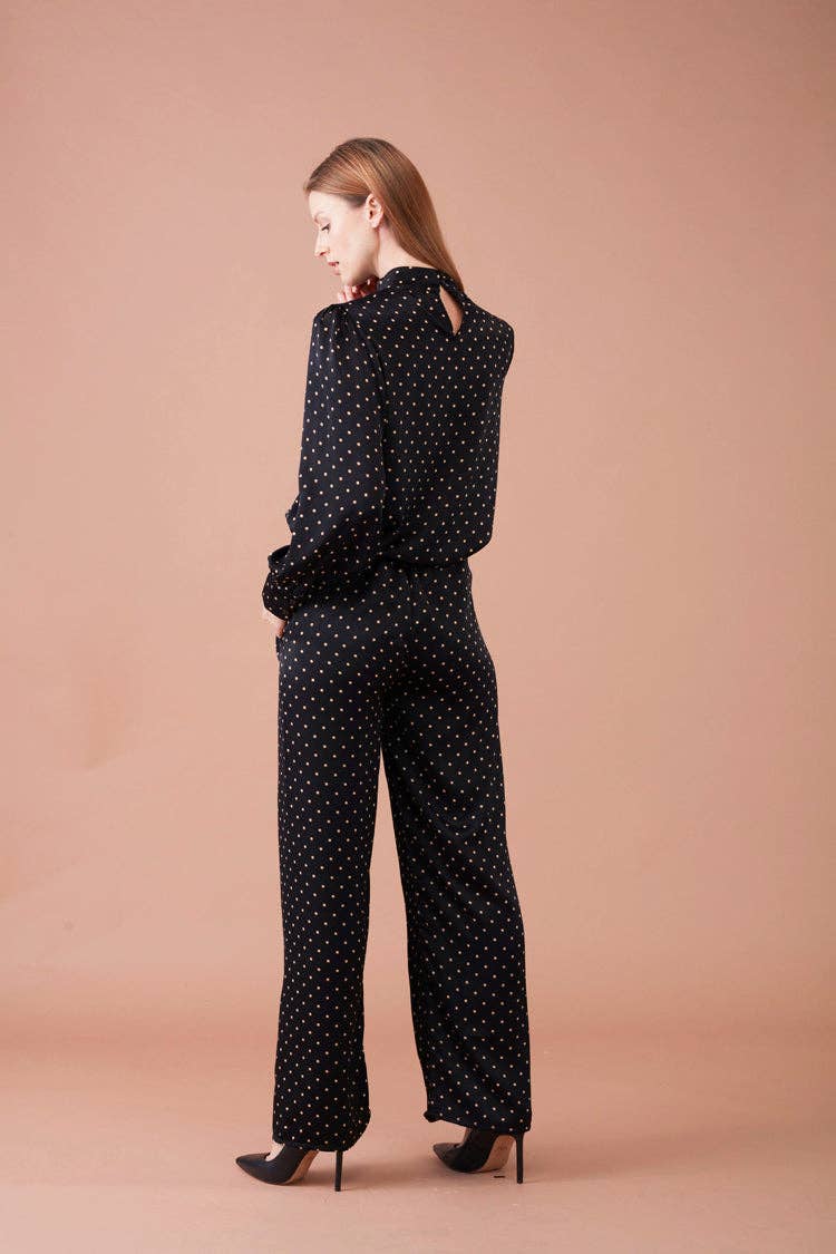 Pantaloni ampi stampati a pois
