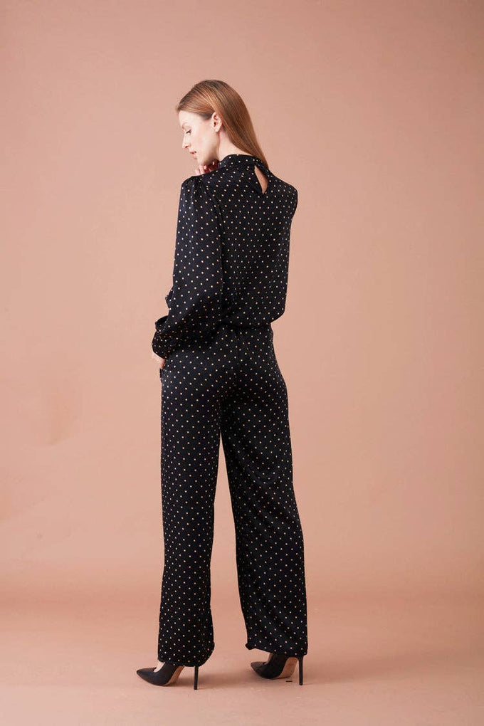 Pantaloni ampi stampati a pois