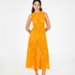 Abito midi in pizzo arancione Loki