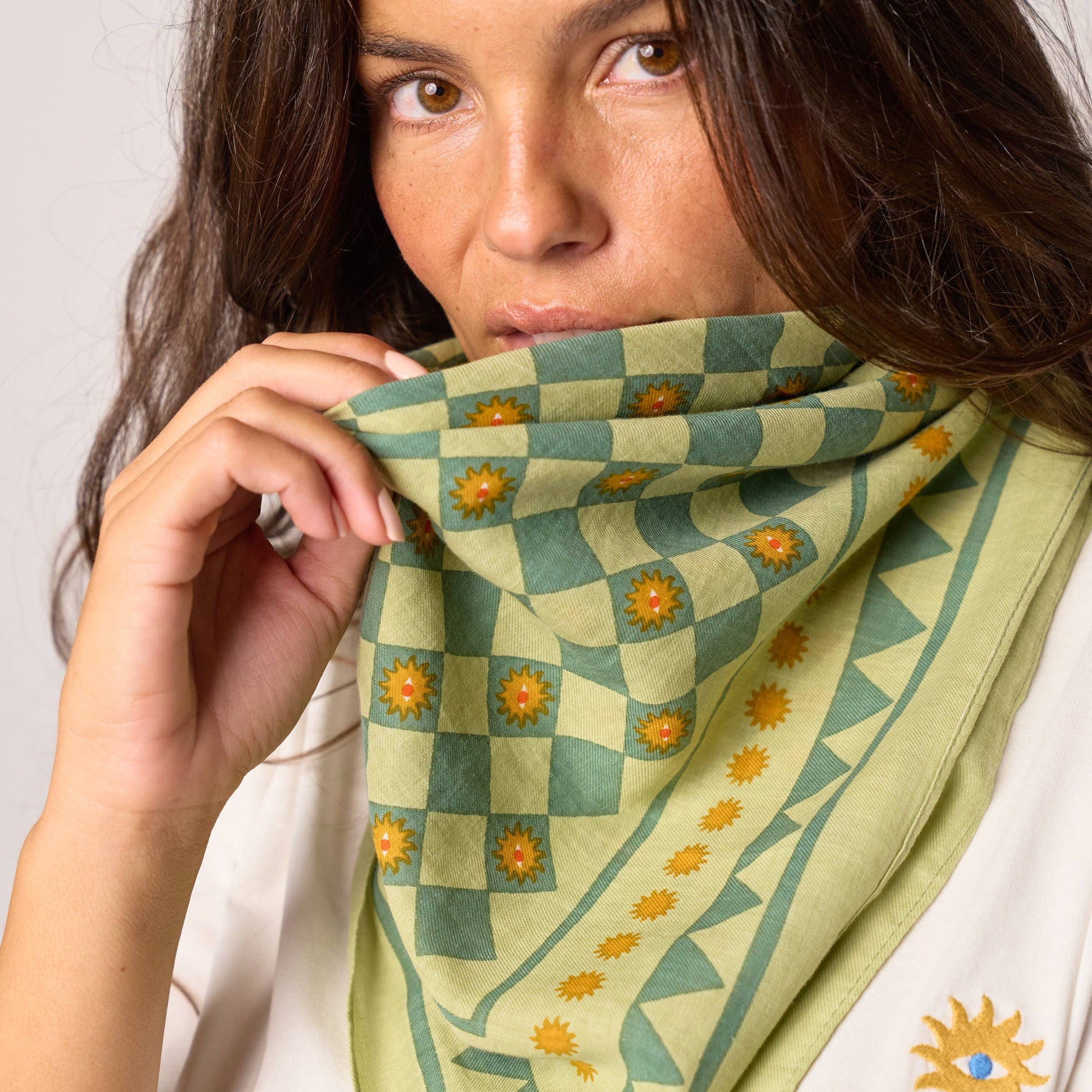 Foulard in cotone biologico Romane verde