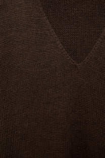 Abito lungo in maglia con scollo a V