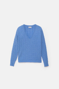 Maglione in maglia strutturata con scollo a V