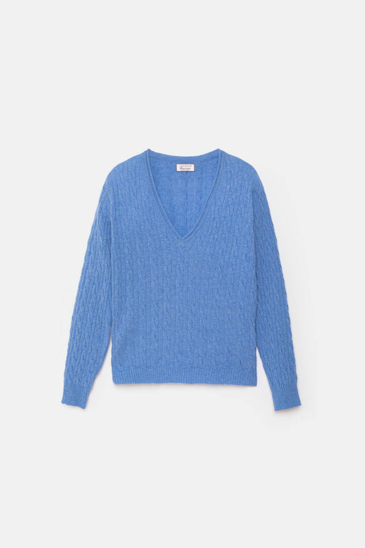 Maglione in maglia strutturata con scollo a V