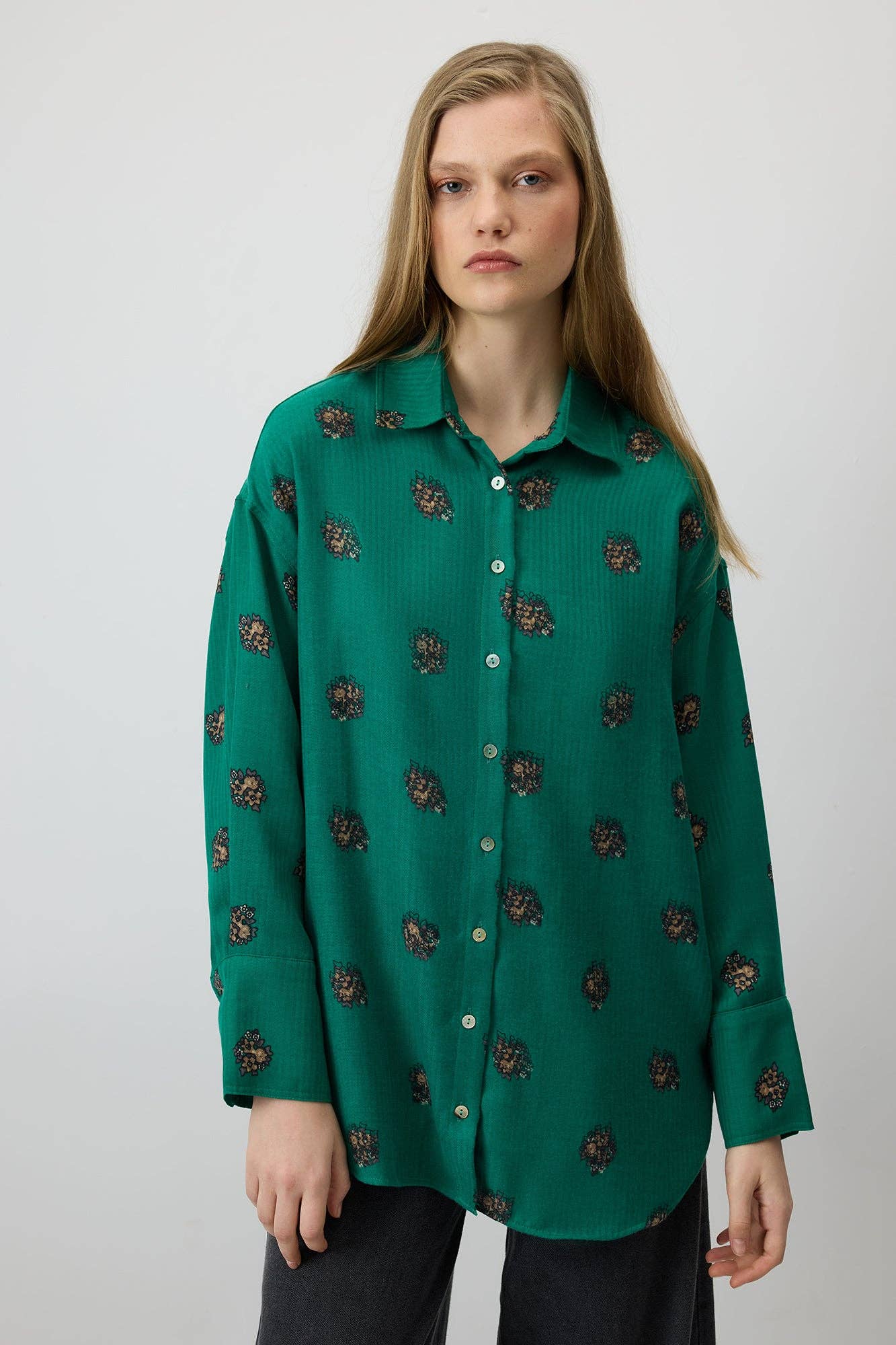 Camicia in cotone floreale