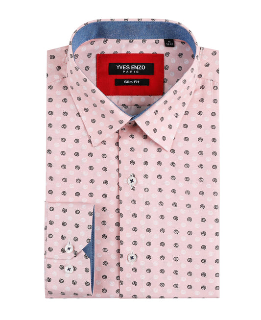 Camicia slim fit rosa da uomo