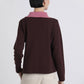 Giacca in maglia con colletto a contrasto