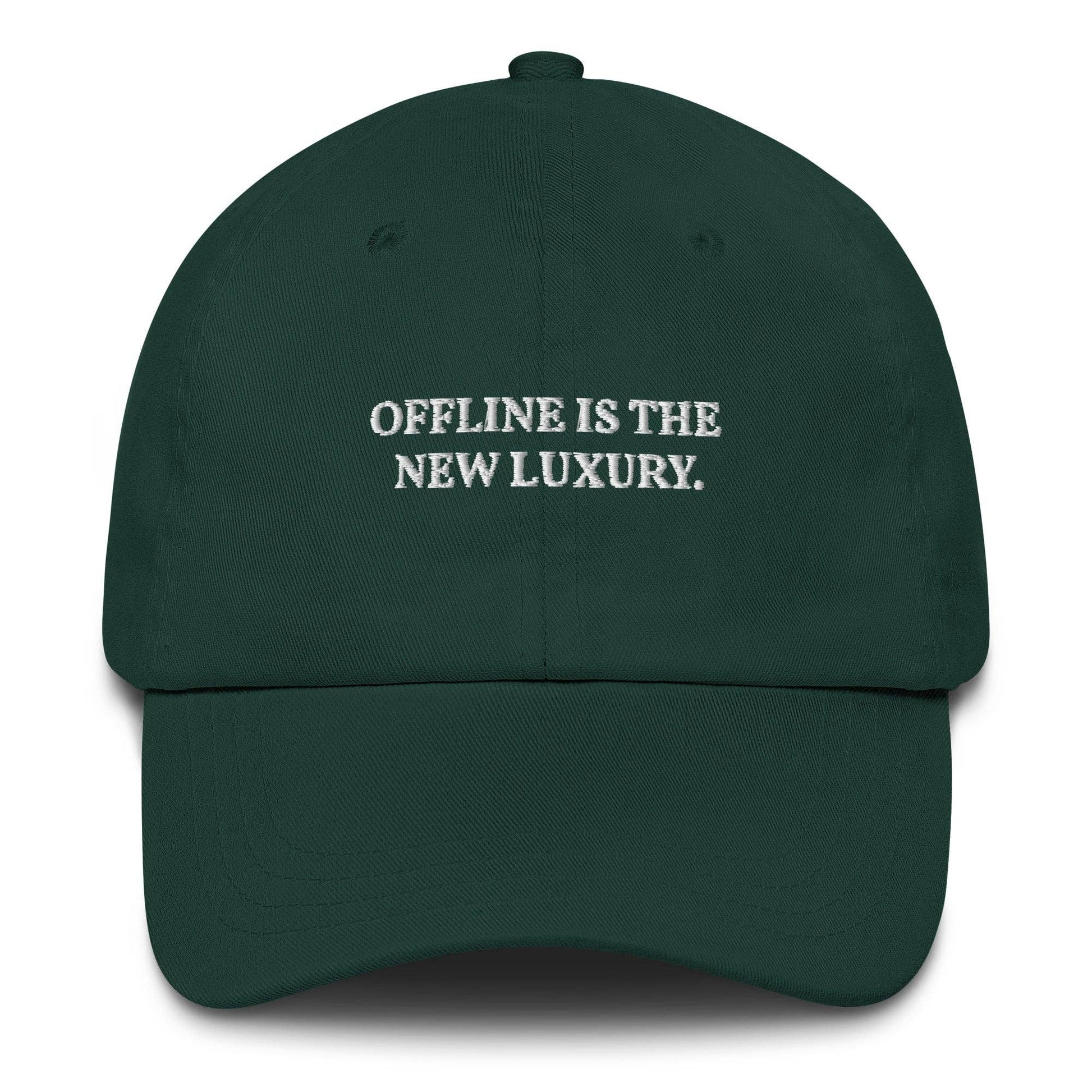 Cappellino da baseball con ricamo “Offline Is The New Luxury”