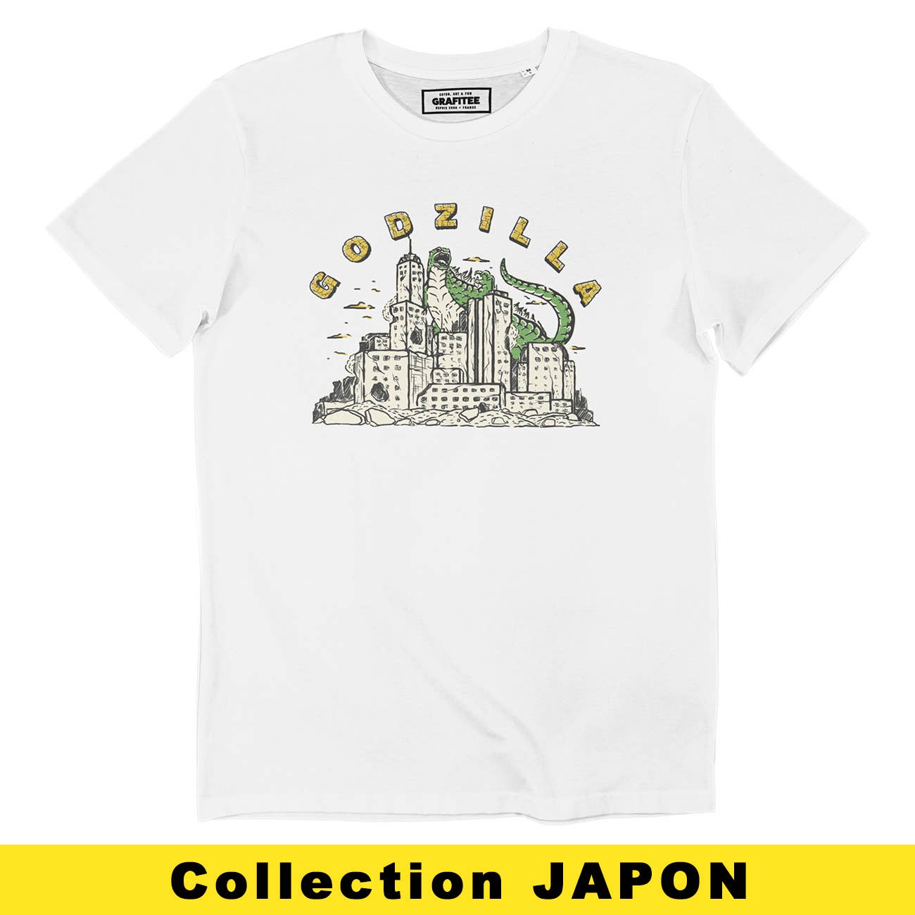 T-shirt Godzilla con grafica Kaiju giapponese