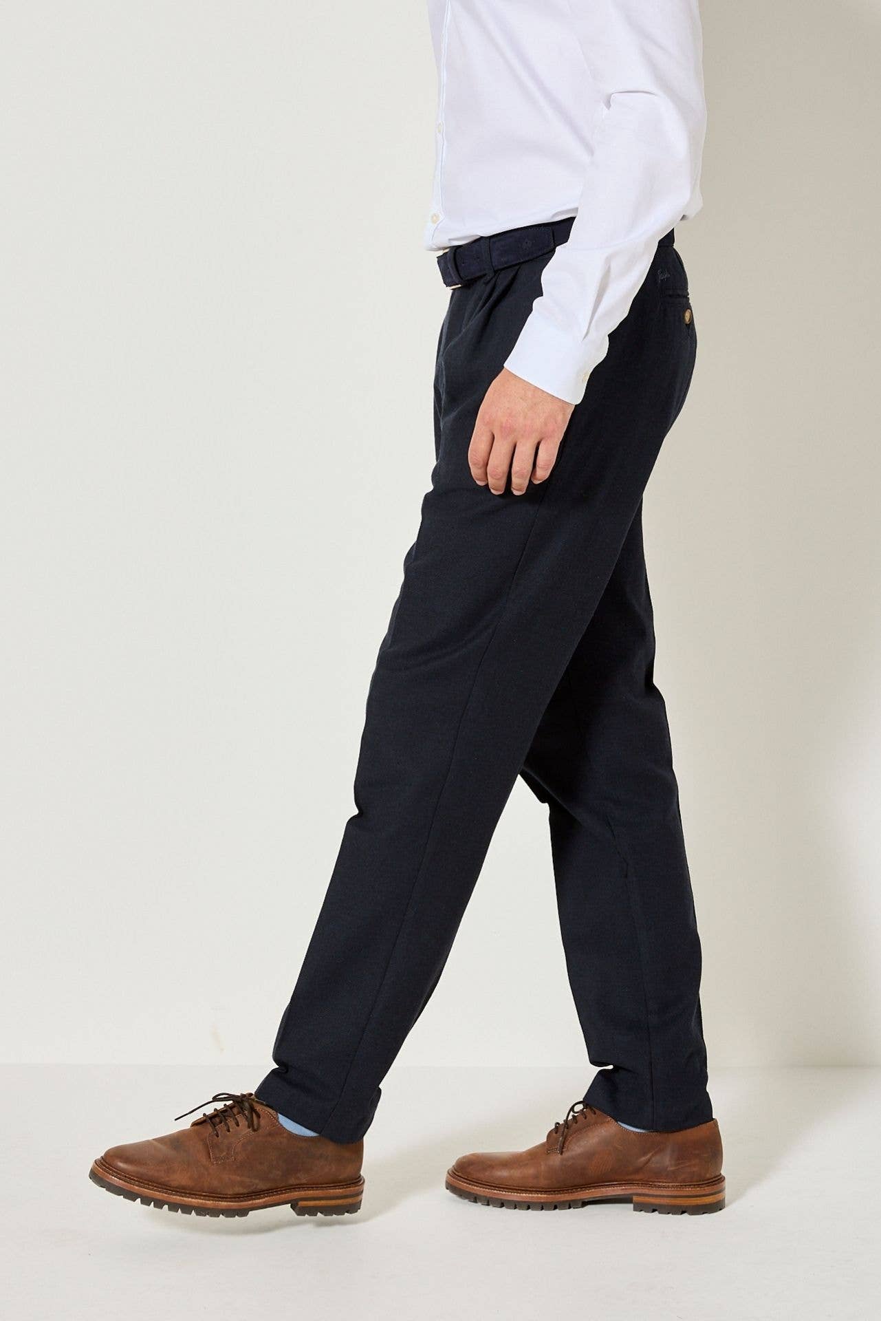 Pantaloni Palermo in flanella blu navy