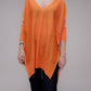 Pullover oversize con scollo a V in maglia 3D