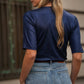 T-shirt fluida satinata