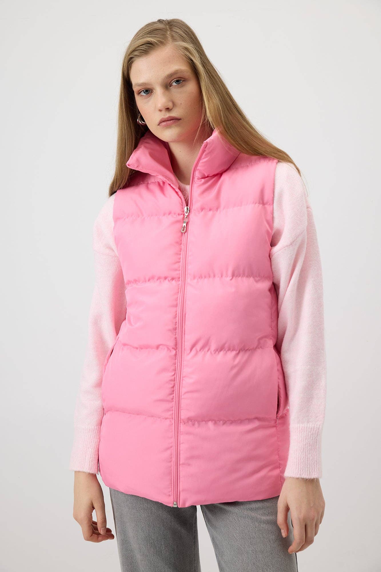 Gilet trapuntato con zip