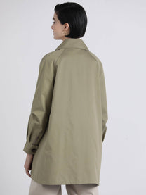 Trench corto in gabardine doppiopetto
