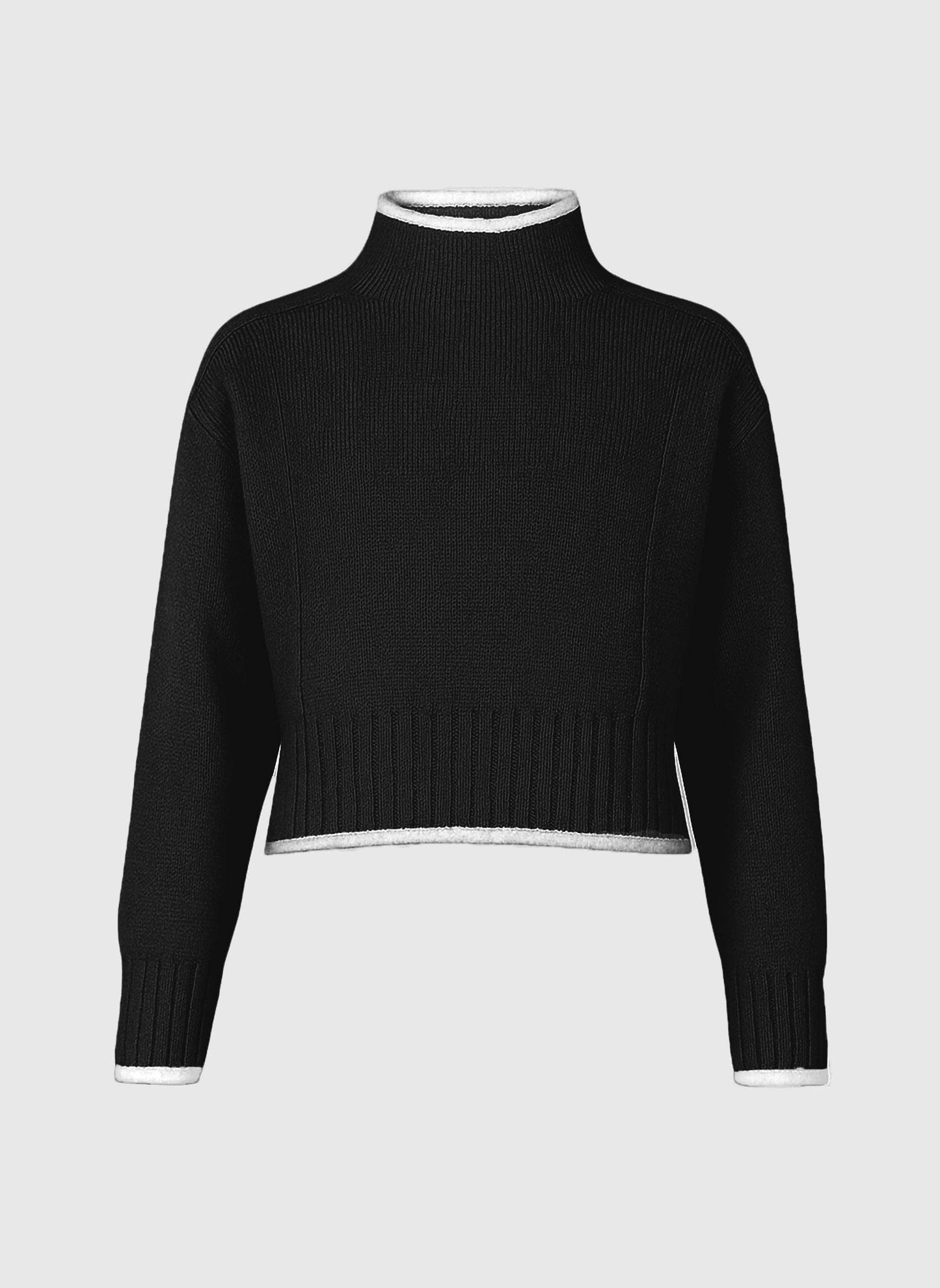 Maglione Nero Lazario a Collo Alto