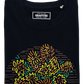 T-shirt artistica con girasoli in cotone biologico