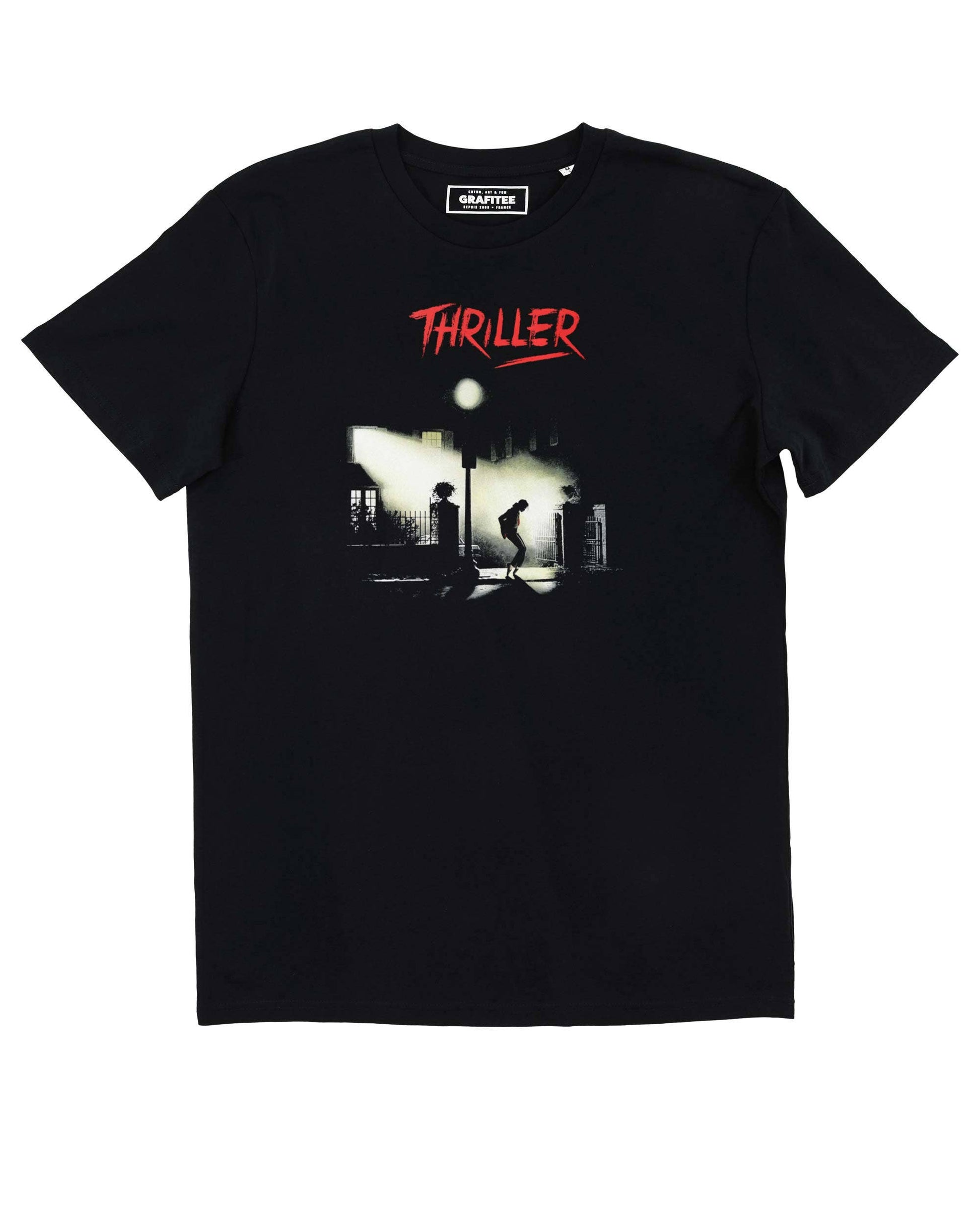 T-shirt unisex nera con stampa Thriller