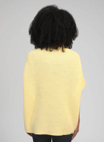Maglione dolcevita oversize senza maniche giallo pulcino