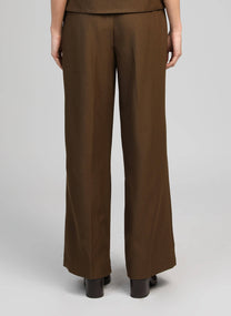 Pantaloni a vita alta ampi color militare