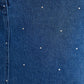 Gonna lunga in denim con strass