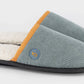 Pantofole in velluto blu con interno in sherpa
