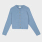 Cardigan in maglia girocollo azzurro cielo Letiana